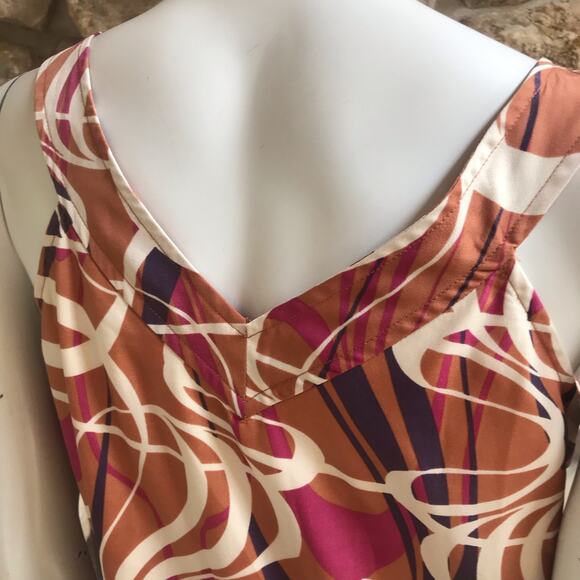 Banana Republic Polyester Multi-Color Sleeveless V-Neck Dress Women's Size 4P - Picture 6 of 9